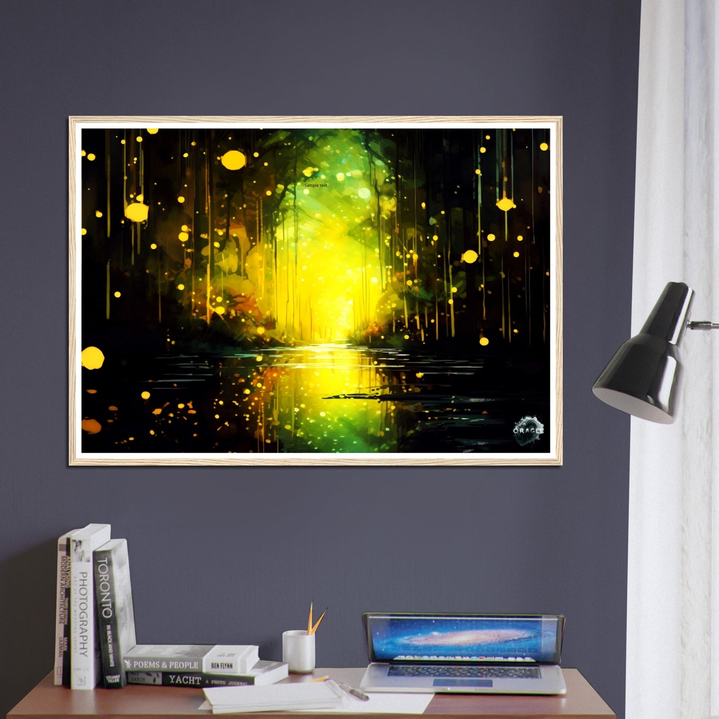 Glimmers in the Gloaming Woods - Premium Matte Paper Wooden Framed Poster Gelato