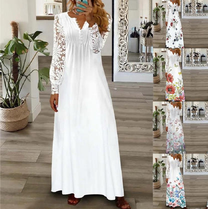 Women's Fashion Dignified Flowers Petal Sleeve Long Sleeve Dress The Artful Oracle