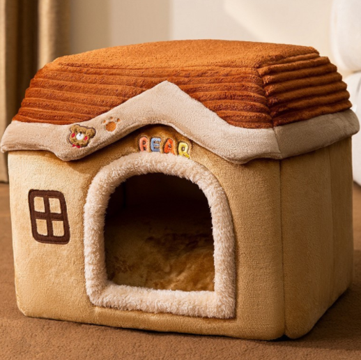 Foldable Dog House Pet Cat Bed Winter Dog Villa Sleep Kennel Removable Nest Warm Enclosed Cave Sofa Pets Supplies The Artful Oracle