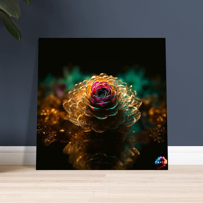 Unfolding Beauty: A Rose's Captivating Grace- Premium Matte Paper Wooden Framed Poster - Premium Matte Paper Poster - Premium Matte Paper Wooden Framed Poster Gelato