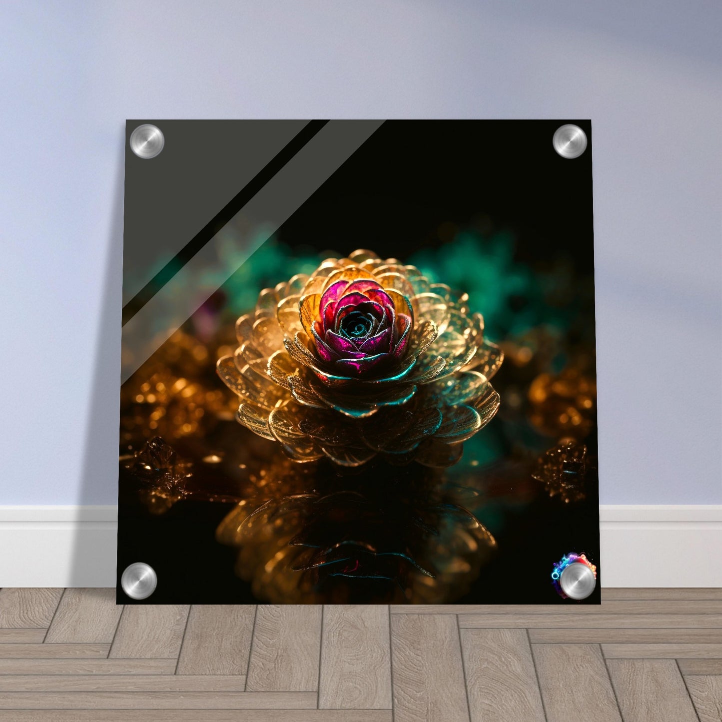 Unfolding Beauty: A Rose's Captivating Grace- Premium Matte Paper Wooden Framed Poster - Premium Matte Paper Poster - Premium Matte Paper Wooden Framed Poster Gelato