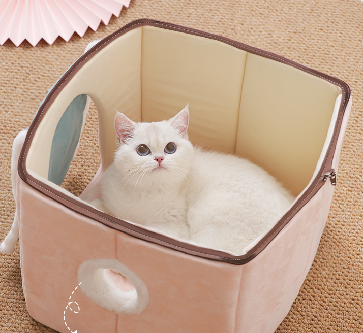 Cat House Removable And Washable Cat Bed Pet Supplies Enclosed Cat House Villa The Artful Oracle