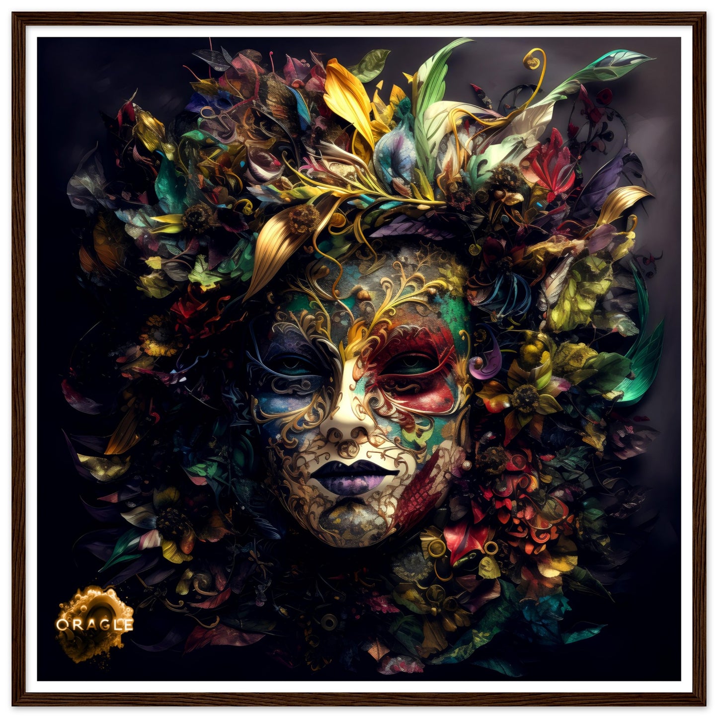 Carnival Sprite: The Mardi Gras Nymph - Premium Matte Paper Wooden Framed Poster Gelato