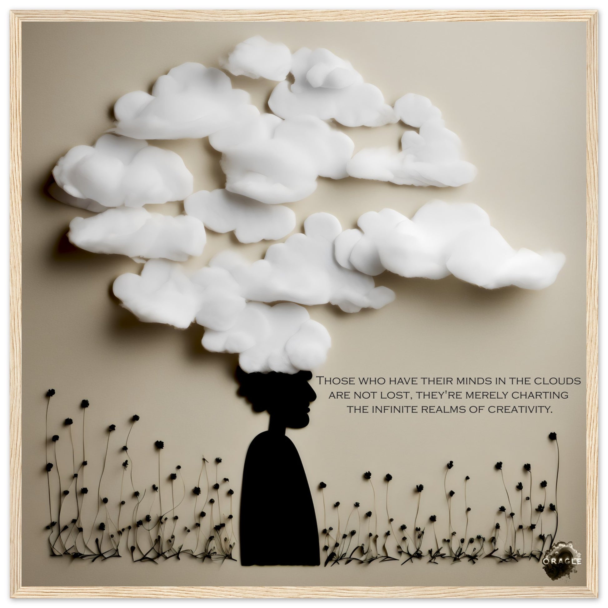 Mind in the Clouds - Premium Matte Paper Wooden Framed Poster Gelato