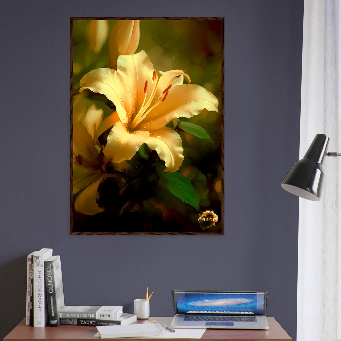 Golden Bloom: A Tulip's Tale - Premium Matte Paper Wooden Framed Poster Gelato