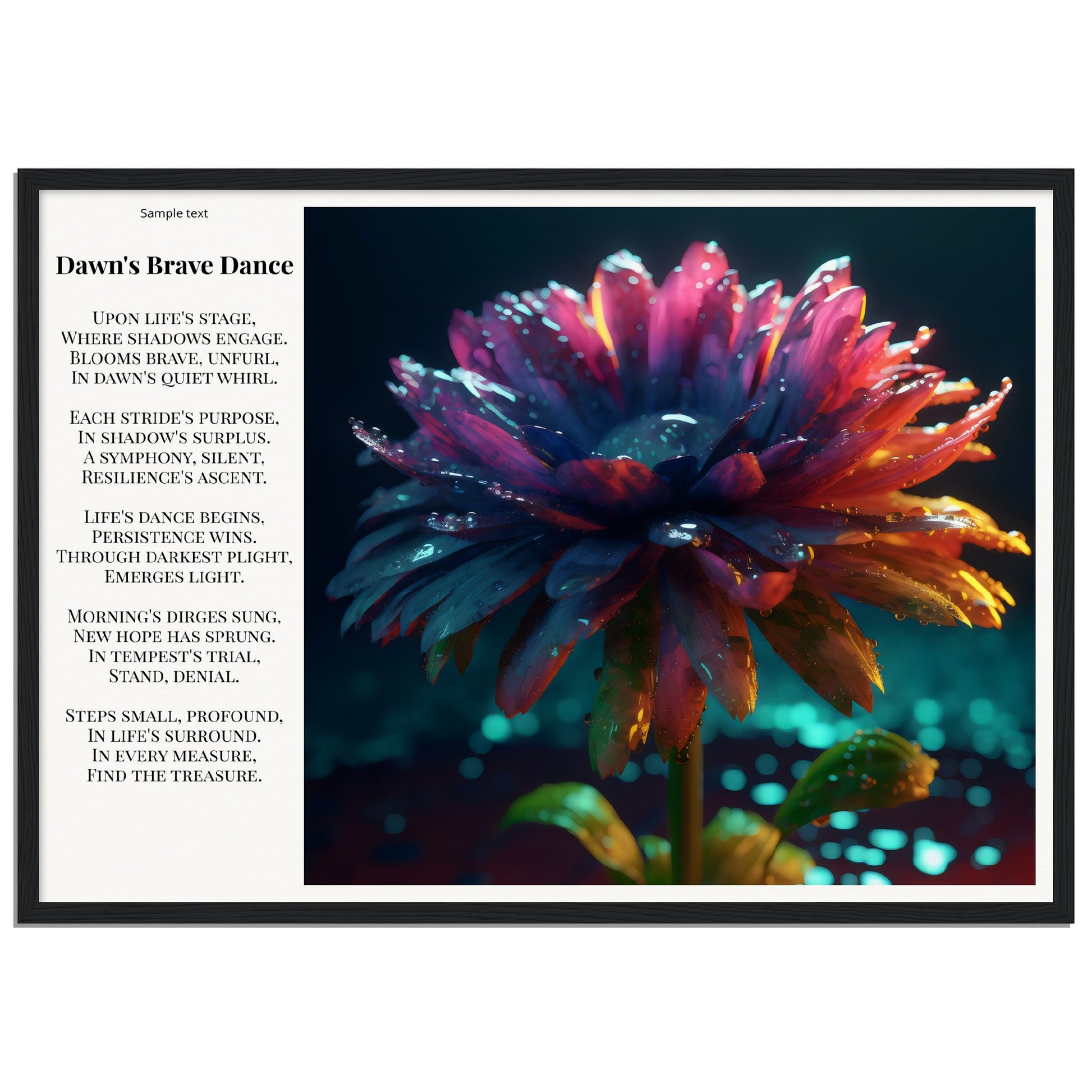 Dawn's Brave Dance w/ Poetry - Museum-Quality Matte Paper Wooden Framed Poster Gelato