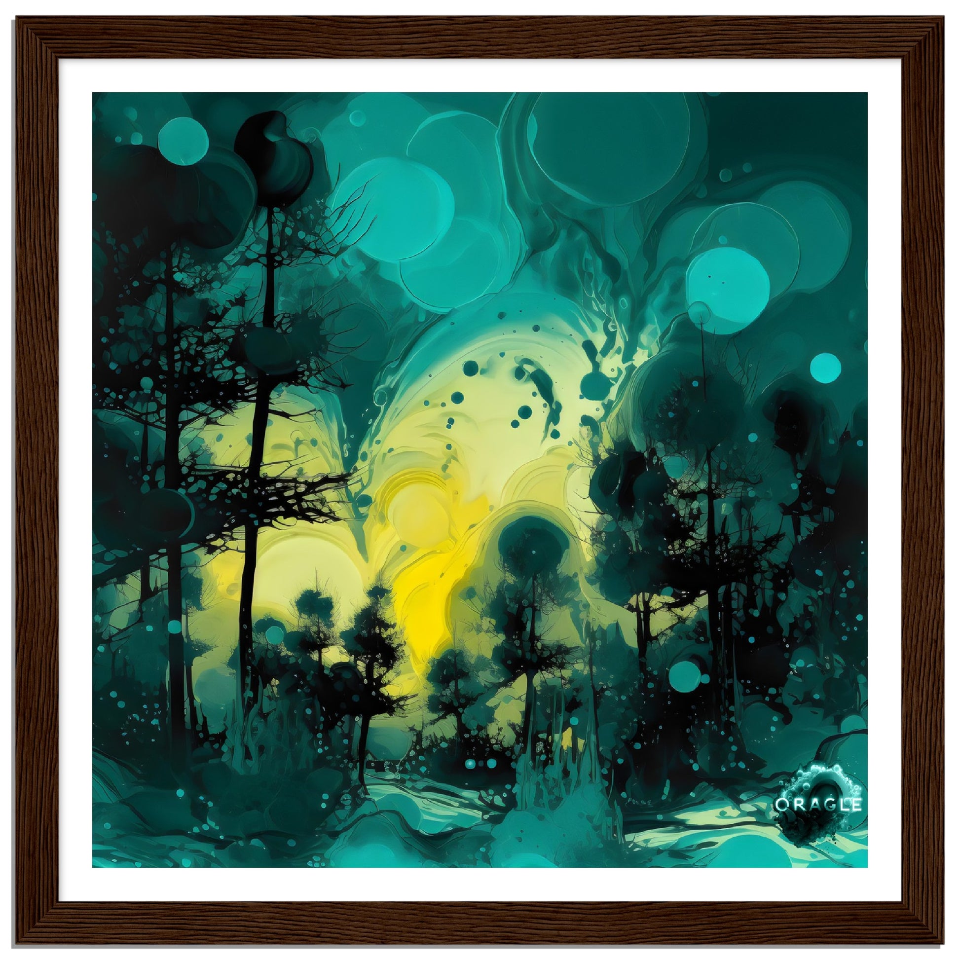 Smokey Emerald Canopy - Premium Matte Paper Wooden Framed Poster Gelato