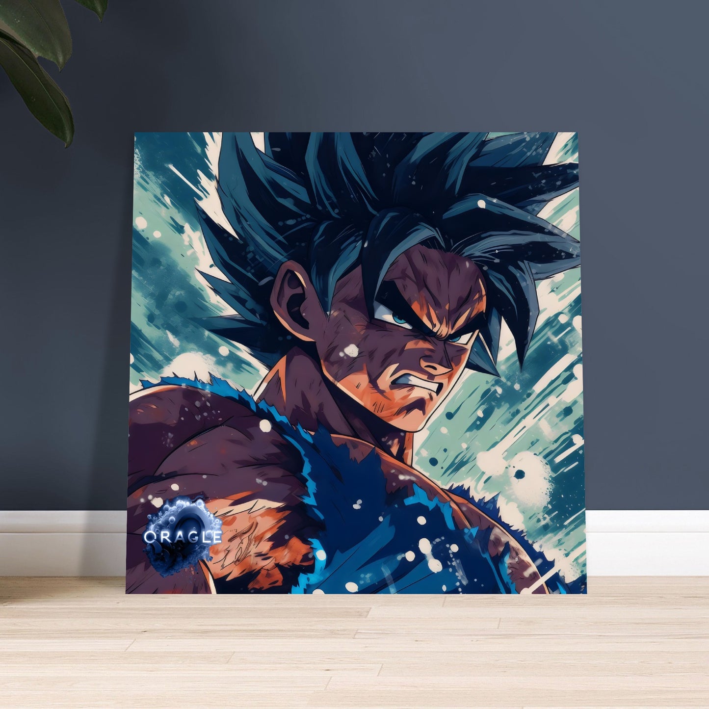 Angry Goku: Witness the fiery rage in Goku's eyes as his power intensifies, manifesting in a captivating and abstract display of energy.