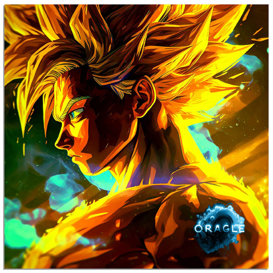 Goku Super Saiyan: Awaken the power of the legendary warrior as he radiates with a captivating yellow aura, signifying his unstoppable strength