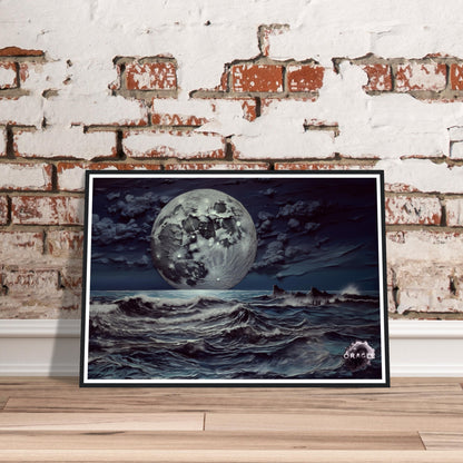 Moonlit Maritime - Premium Matte Paper Wooden Framed Poster Gelato