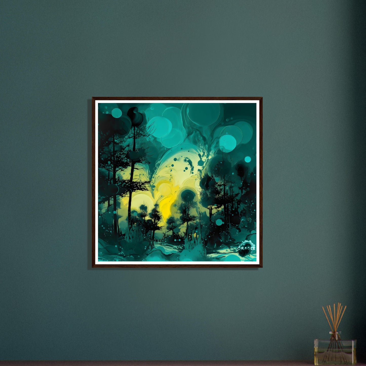 Smokey Emerald Canopy - Premium Matte Paper Wooden Framed Poster Gelato