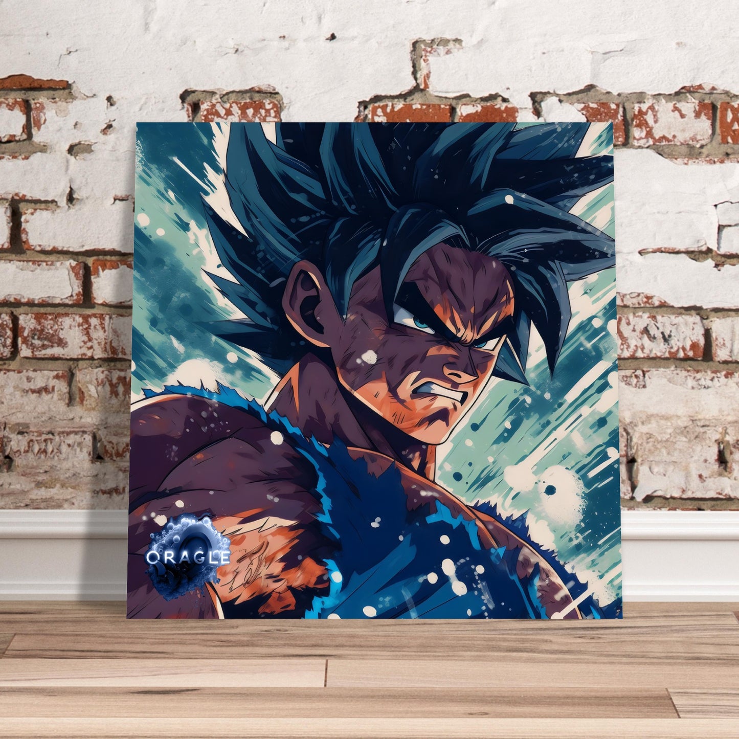 Angry Goku: Witness the fiery rage in Goku's eyes as his power intensifies, manifesting in a captivating and abstract display of energy.