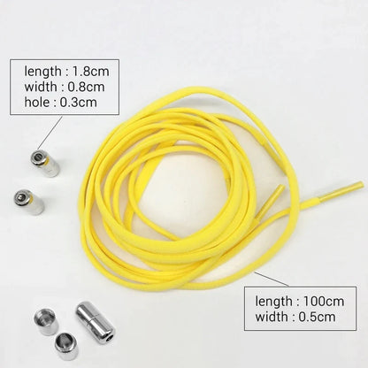 Elastic No Tie Shoelaces Semicircle Shoe Laces for Kids and Adult Sneakers Shoelace Quick Lazy Metal Lock Laces Shoe Strings