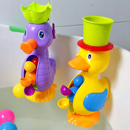 Kids Shower Bath Toys Cute Yellow Duck Waterwheel Elephant Toys Baby Faucet Bathing Water Spray Tool Dabbling Toy Baby Toys