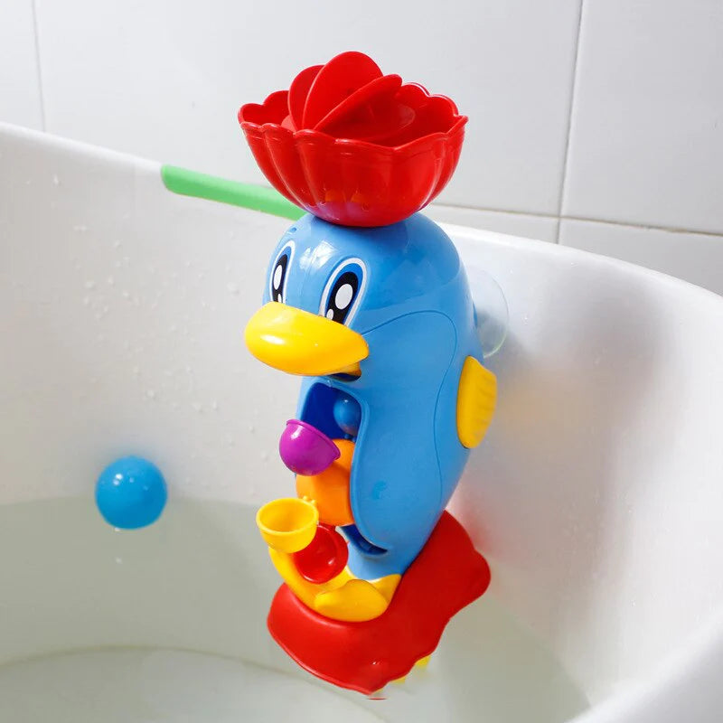 Kids Shower Bath Toys Cute Yellow Duck Waterwheel Elephant Toys Baby Faucet Bathing Water Spray Tool Dabbling Toy Baby Toys